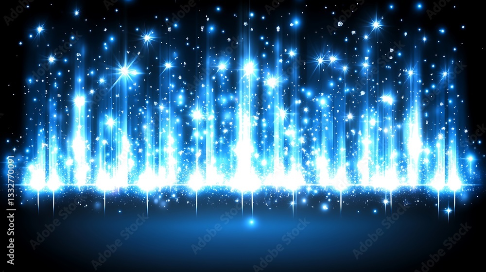 Glowing blue light streams upward from ground Glowing blue light streams upward from ground