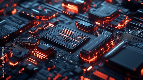 Futuristic AI computing interface and neural processing high resolution wallpaper