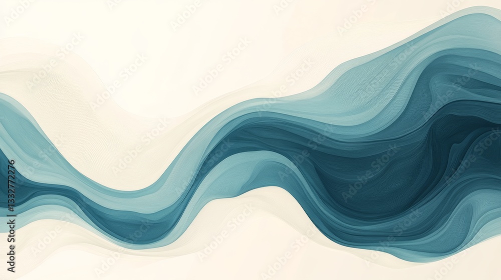 Abstract soft curves in shades of blue on a plain background with subtle texture Abstract soft curves in shades of blue on a plain background with subtle texture
