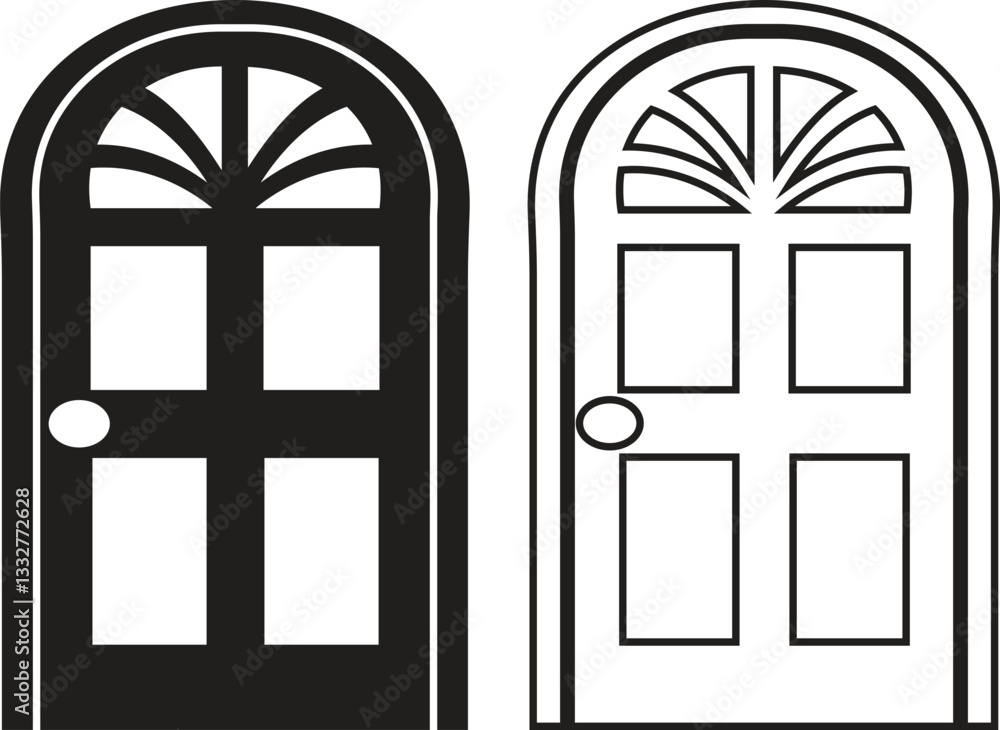 Door Icon in trendy flat and line style set. isolated on transparent background Door Icon in trendy flat and line style set. isolated on transparent background