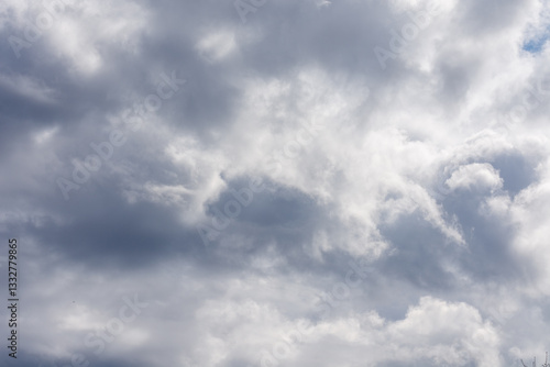Canvas Print Grey leaden dramatic clouds in the sky.