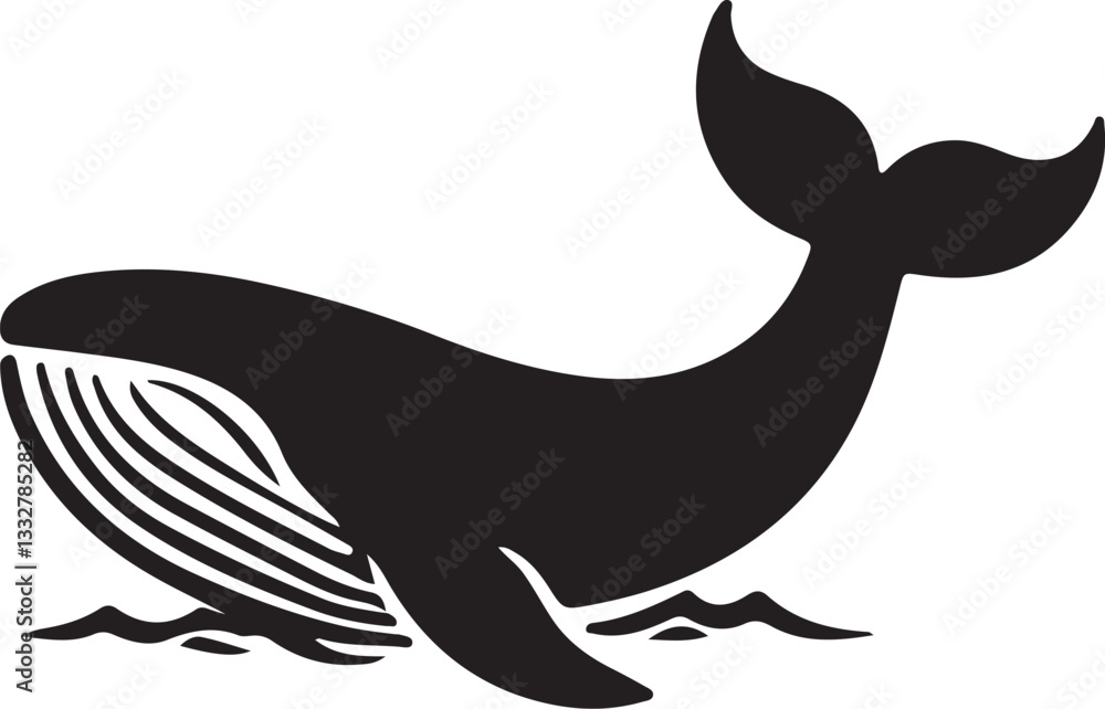 Fototapeta premium Whale in the Deep Blue Ocean - Stunning Wildlife Stock Image