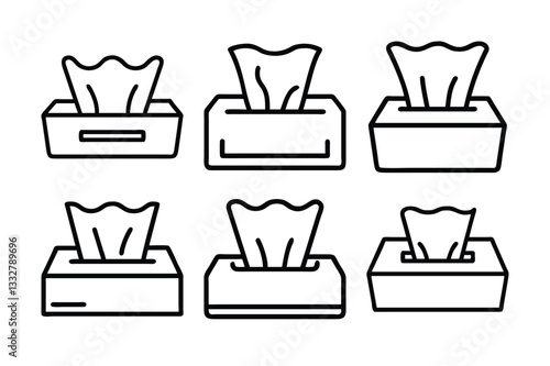  tissue box set of icons illustration 
