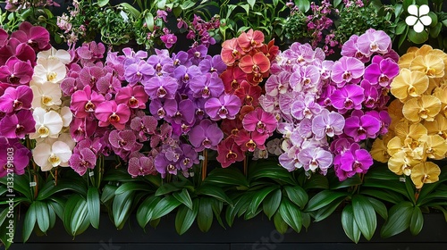 Wallpaper Mural Vibrant Orchid Display: A Kaleidoscope of Colors Torontodigital.ca