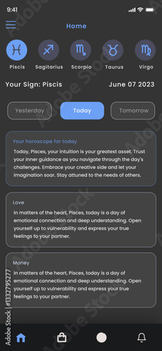 Horoscope App, Astrology App, Zodiac Reader, Star Sign Guide, Daily Predictions, Cosmic Insights, Celestial Forecast, Astrological Chart, Fortune Telling App, Mystic Guide