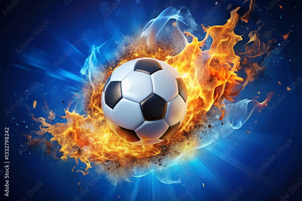 Naklejka premium Soccer Ball in Action generative ai