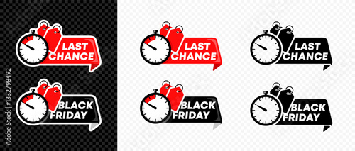 LLast chance and black friday promotional offer vector design