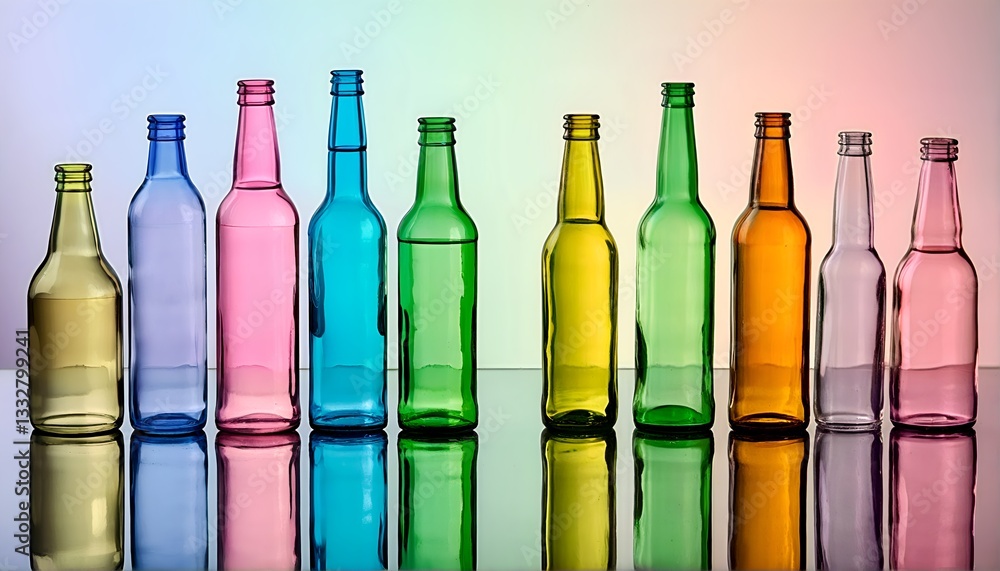 Bottles of Various Colors. Bottles of Various Colors.