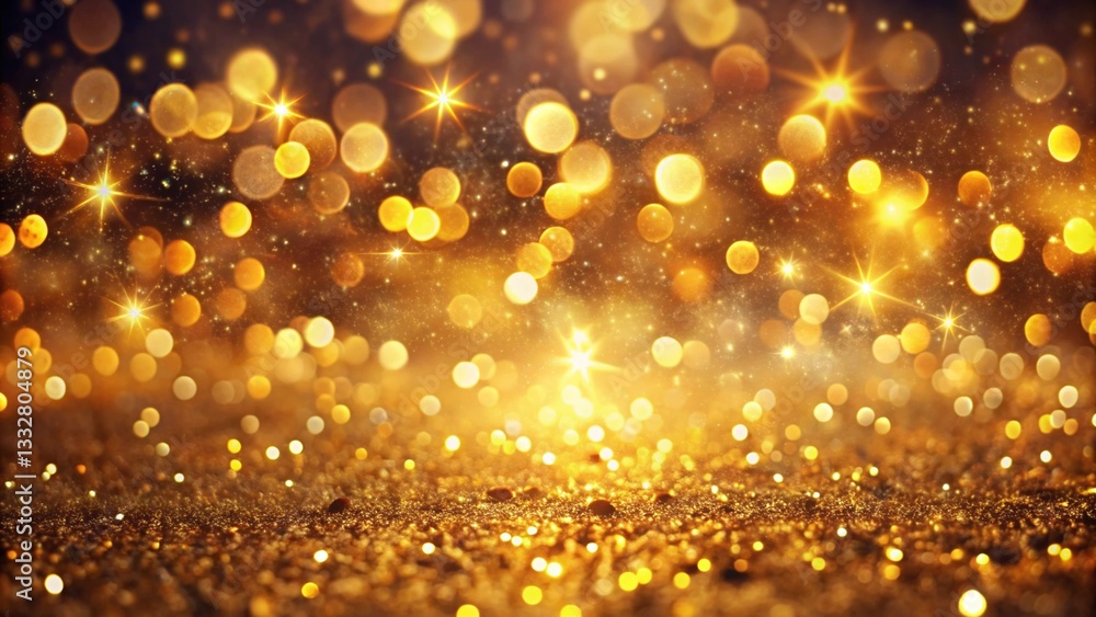 Golden Bokeh Lights Festive Abstract Background Golden Bokeh Lights Festive Abstract Background