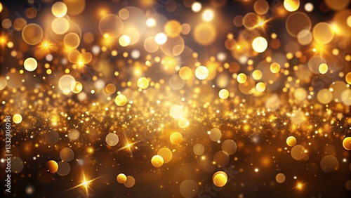 Golden Bokeh Lights Festive Abstract Background