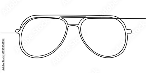 Glasses single continuous line art drawing vector illustration, Glasses icon line continuous drawing vector. One line Glasses vector background. eyeglasses icon. Continuous outline of a eyeglasses.