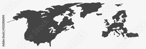 Abstract Map on NATO black and white