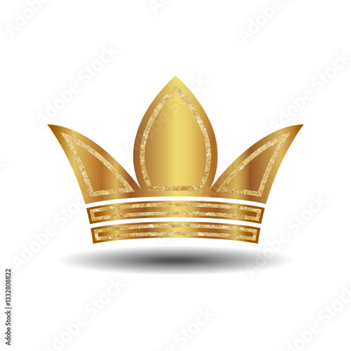 Golden crown on a white background