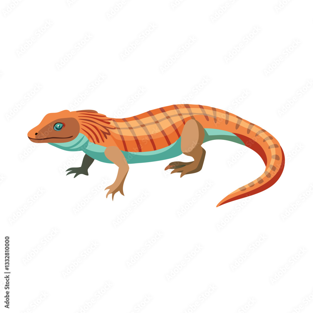 Fototapeta premium A detailed illustration of an exotic lizard, showcasing vibrant colors and intricate patterns