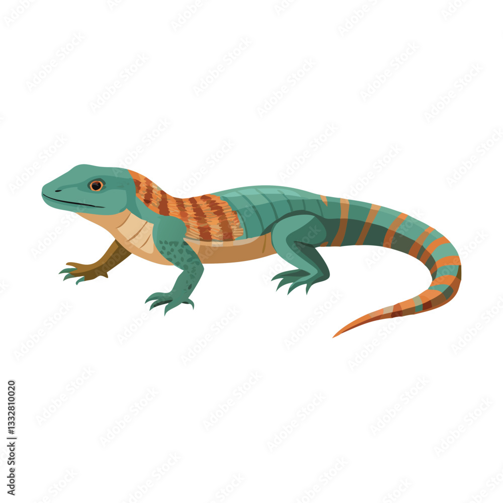 Obraz premium A Vibrant, colorful, and detailed illustration of a lizard in its natural habitat.