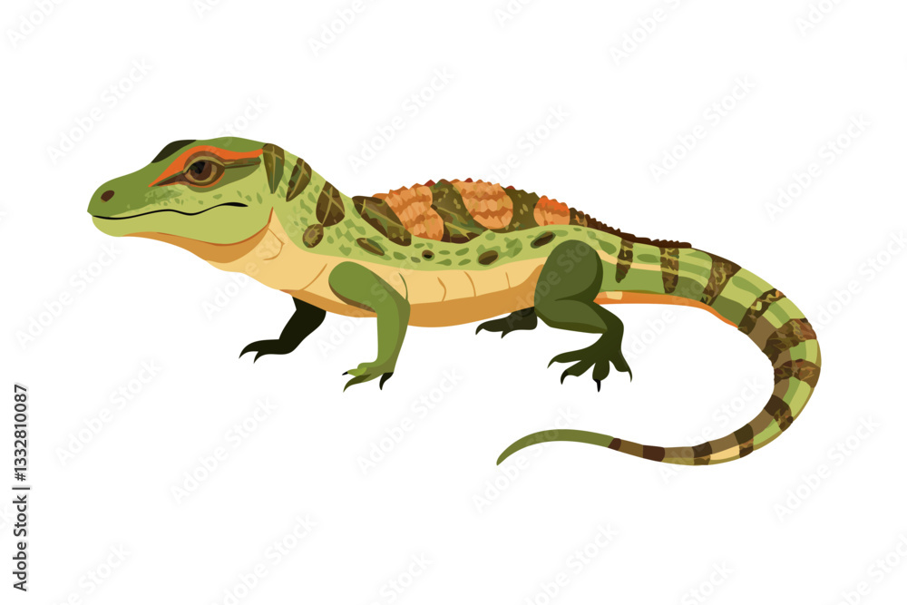 Fototapeta premium A vibrant, detailed illustration of a lizard with scaly skin, captured in a striking