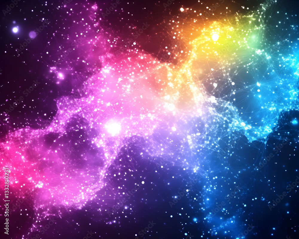 Obraz premium Abstract cosmic nebulae, vibrant colors, space exploration, digital art