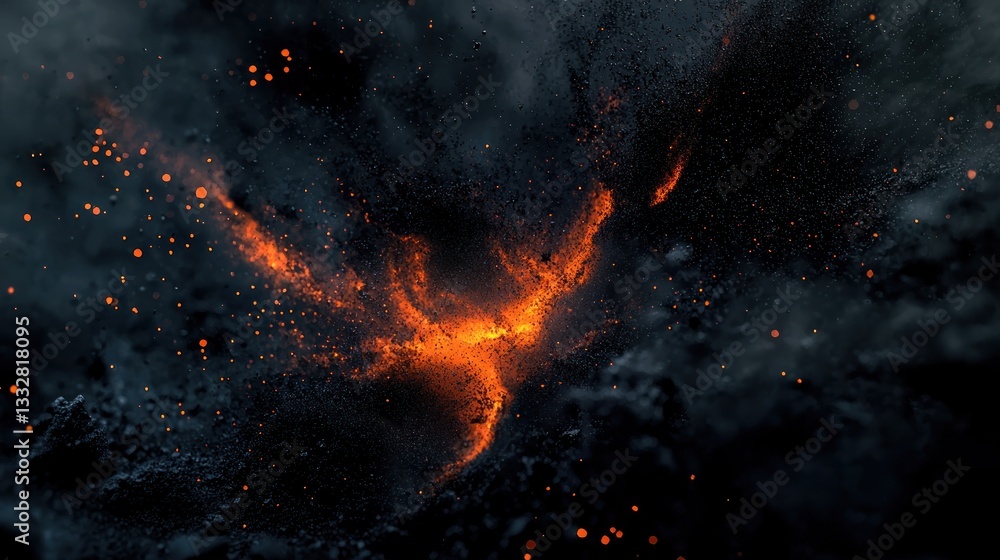 Fiery Embers: A Volcanic Eruption's Aftermath Fiery Embers: A Volcanic Eruption's Aftermath
