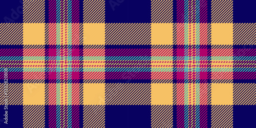 Vibrant plaid pattern in warm and cool tones.  Perfect for textile design, fashion, or website backgrounds. This seamless texture offers a bold, stylish aesthetic with a touch of retro charm.