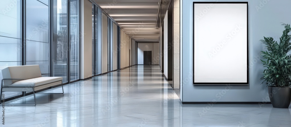 Obraz premium A blank white screen panel designed for advertisement mockups.