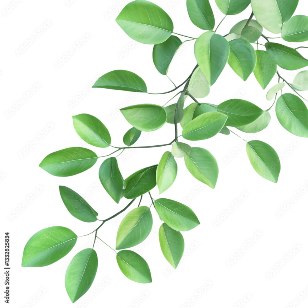 Fototapeta premium Lush Green Leaves Vibrant Nature Serenity