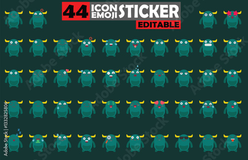 Collection of Whimsical Monster Emojis for Digital Communication and Playful Design