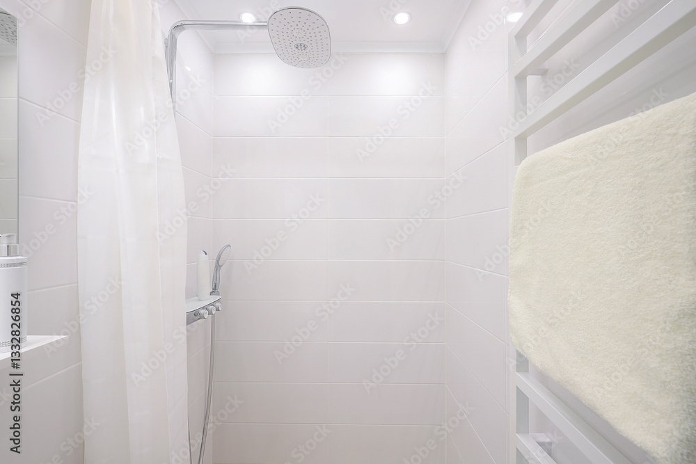 Obraz premium Shower system in the shower room interior