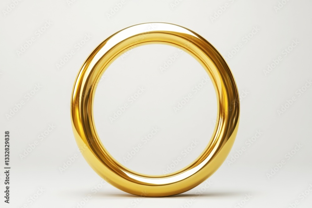 elegant golden circle on a clean white background, generative AI elegant golden circle on a clean white background, generative AI