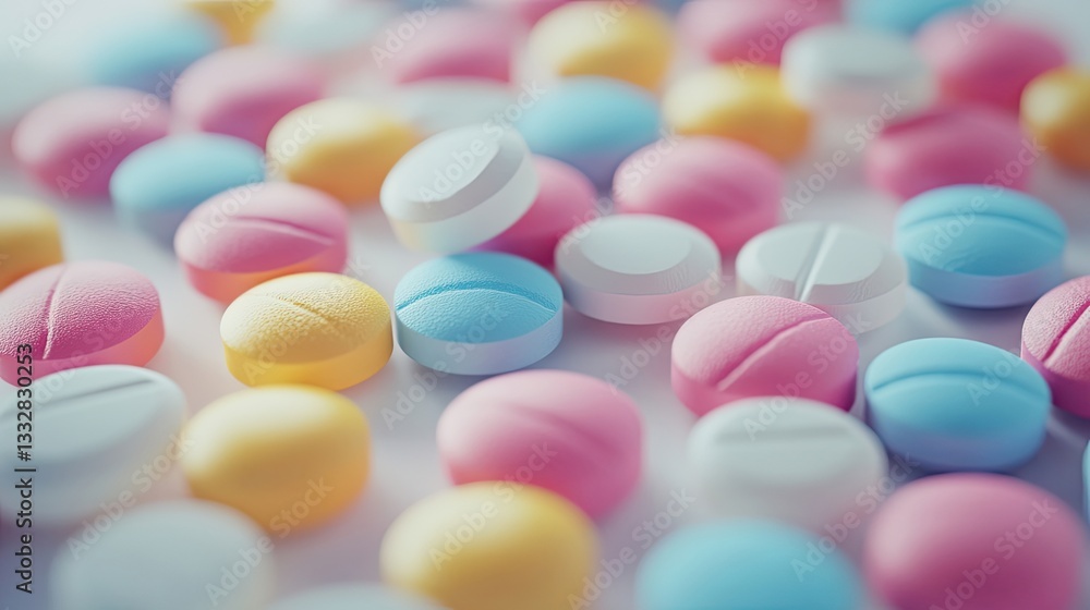 Close-up of colorful pills on a white background. Close-up of colorful pills on a white background.