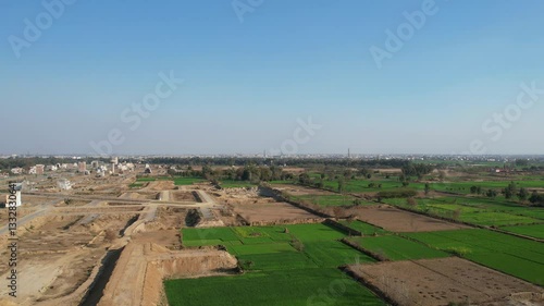 Wallpaper Mural Beautiful Aerial view of village near Chakwal Pakistan on February 22, 2025. Torontodigital.ca