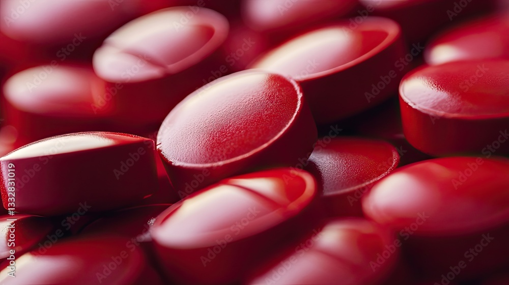 Close-up of red pills Close-up of red pills