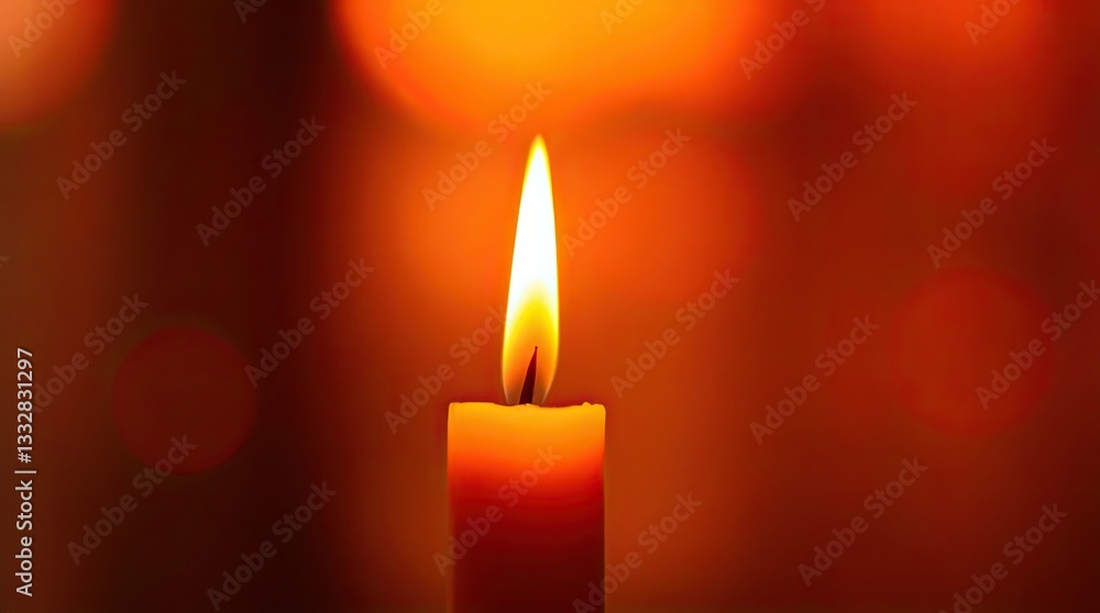 A single candle burns brightly casting a warm glow in a cozy setting filled with soft ambient light during the evening hours A single candle burns brightly casting a warm glow in a cozy setting filled with soft ambient light during the evening hours