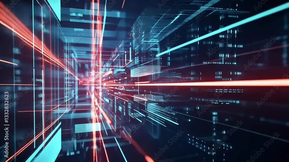 Abstract digital network background with glowing neon lines and data visualization Abstract digital network background with glowing neon lines and data visualization