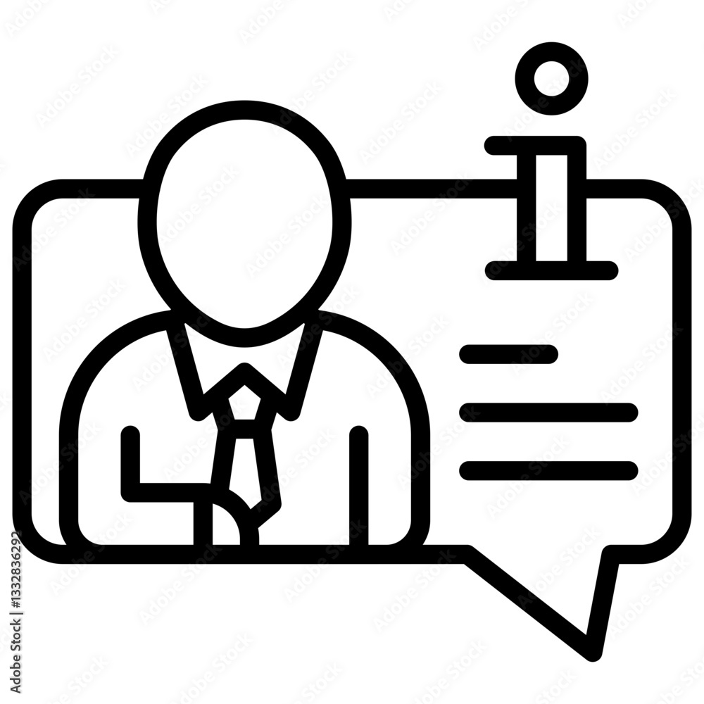 Information Chat Line Icon, Communication Information Chat Line Icon, Communication