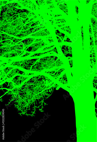 árbol, atardecer, paisaje, silueta, naturaleza, cielo, amanecer, sol, ilustración, vector, árbol, bosque