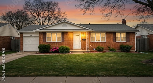 Classic 1980s Brick Ranch-Style Home in a Quiet Suburban Neighborhood