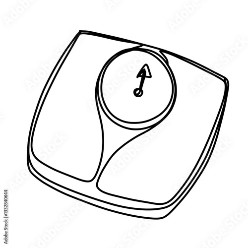 Weight scale one line art drawing