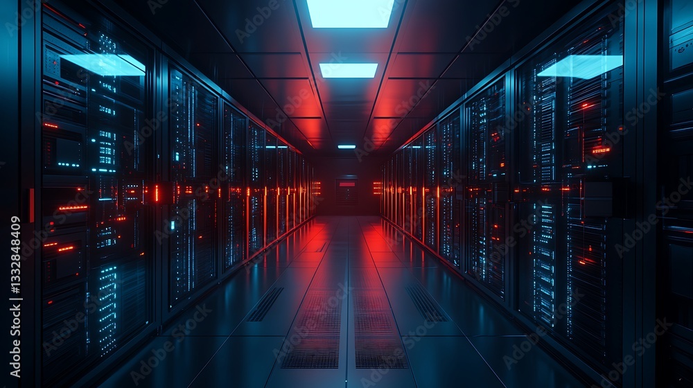 Fototapeta premium High-tech cyber defense technology with advanced firewalls high resolution wallpaper