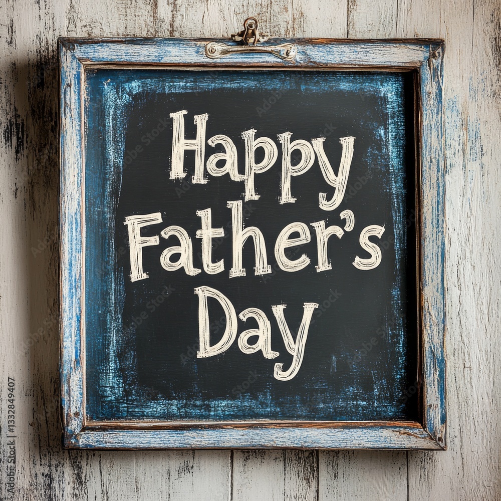 Rustic Charm: A Chalkboard Message of 'Happy Father's Day' Against a Weathered Wood Backdrop Rustic Charm: A Chalkboard Message of 'Happy Father's Day' Against a Weathered Wood Backdrop