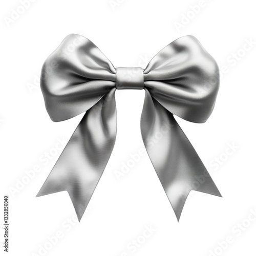 Elegant silver bow luxurious gift wrapping festive occasion