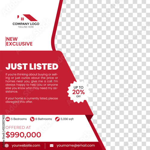 Real estate house property Instagram post or social media banner template