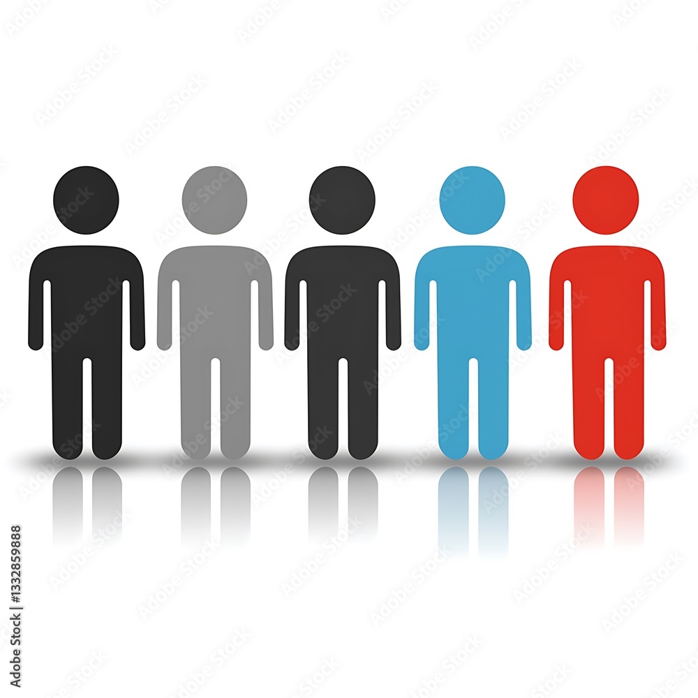 People Icons, Standing Together, Simple Backdrop People Icons, Standing Together, Simple Backdrop