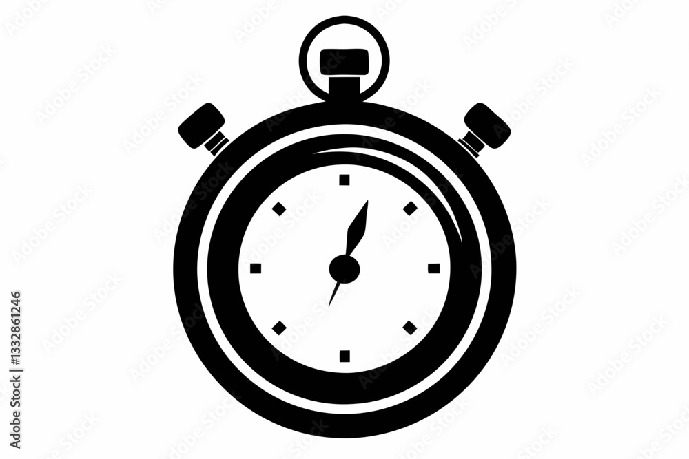 a stopwatch line art silhouette vector illustration a stopwatch line art silhouette vector illustration