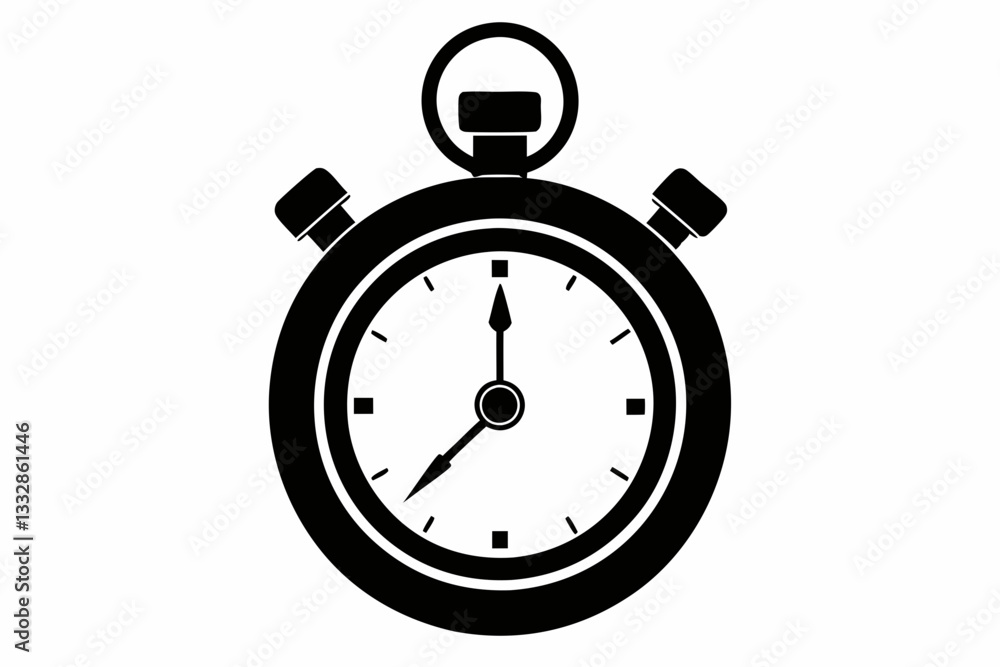 a stopwatch line art silhouette vector illustration a stopwatch line art silhouette vector illustration