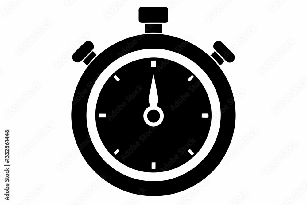 a stopwatch line art silhouette vector illustration a stopwatch line art silhouette vector illustration