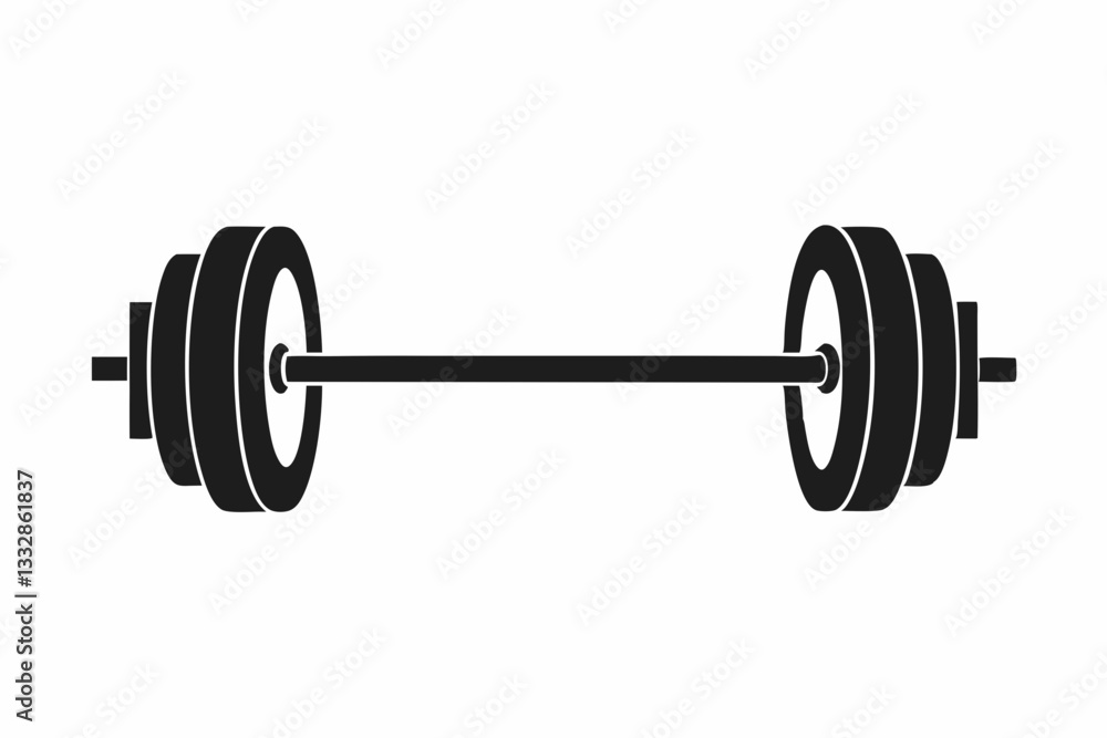 barbell line art silhouette vector illustration barbell line art silhouette vector illustration