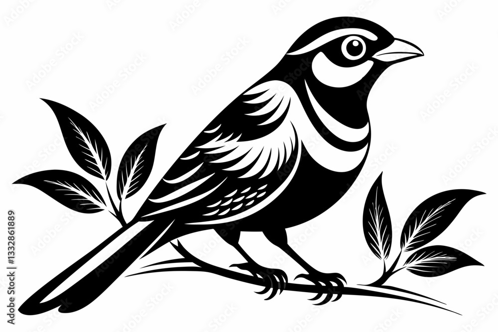 bird on a branch line art silhouette vector illustration bird on a branch line art silhouette vector illustration