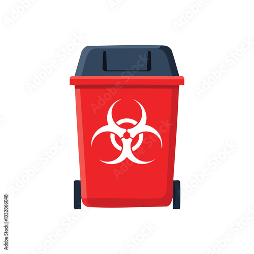 Red biohazard container