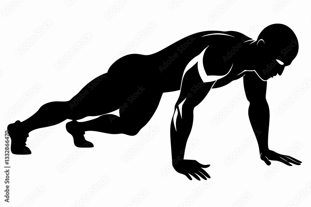 man exercise line art silhouette vector illustration man exercise line art silhouette vector illustration