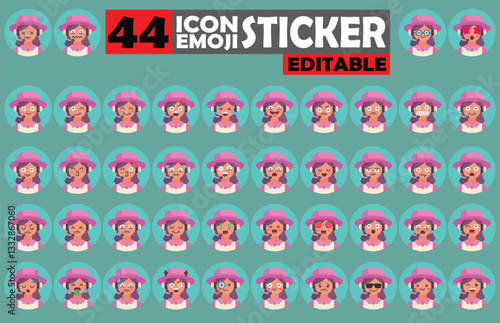 Expressive Female Call Center Agent Emoji Sticker Set for Digital Communication